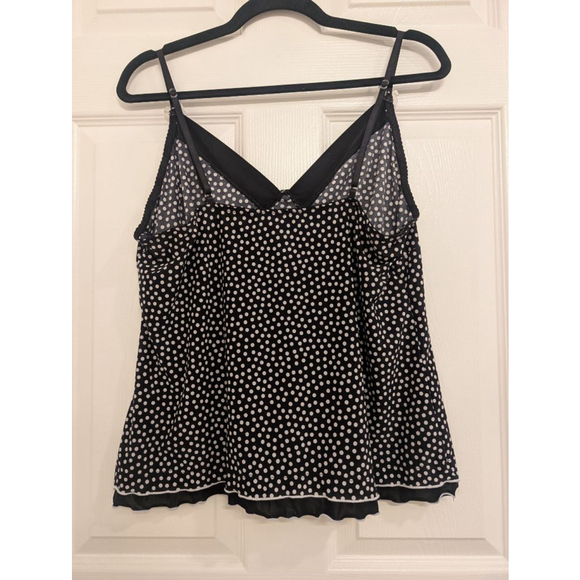 Y2K Polka Dot Babydoll Cami Dark Coquette Rosette Lace Trim Grunge Fairy Top - L - Picture 7 of 7